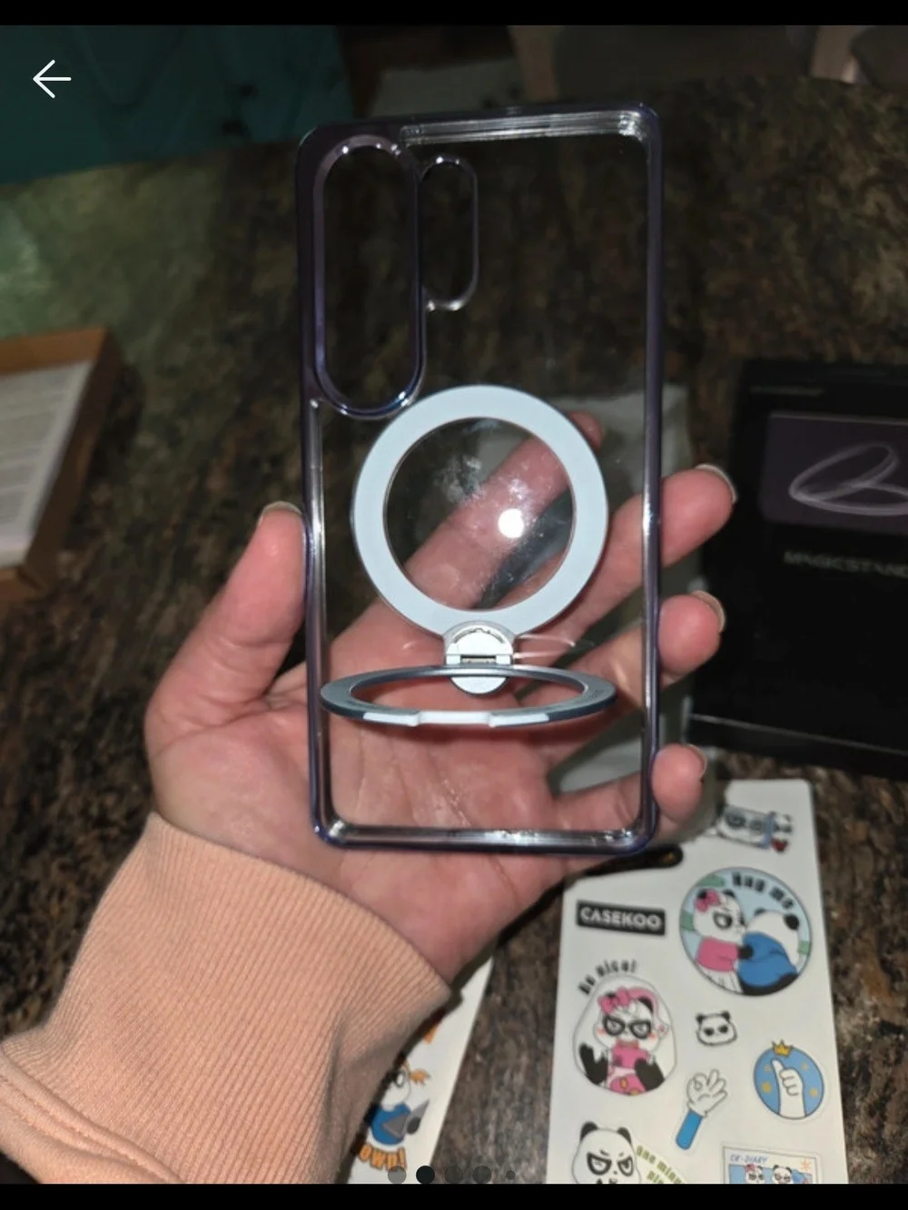 Casekoo Clear Magnetic Ring Phone Case with Blue Trim Samsung Galaxy  S26 Ultra
